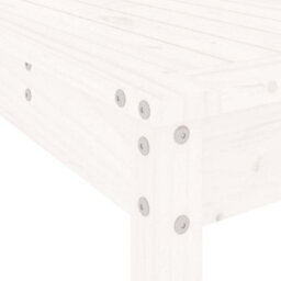 Berkfield 7 Piece Garden Bar Set White Solid Wood Pine - thumbnail 7