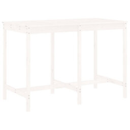 Berkfield 7 Piece Garden Bar Set White Solid Wood Pine - thumbnail 6
