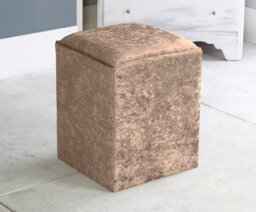 Adore Designs Victoria Crushed Velvet Square Foot Stool Pouffe -  Champagne - thumbnail 1