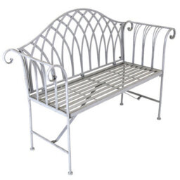Charles Bentley Grey Decorative Rustic Metal Garden Bench