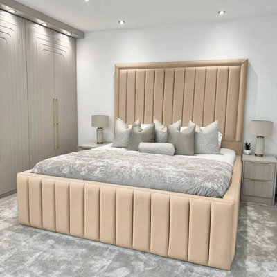 UKBEDFURNITURE Hampton Plush Velvet Upholstered Bed Frame Only - Blackboard - image 1
