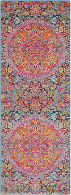 Livabliss Harput-Vintage Orange Blue Grey Burgundy Traditional Boho Living Dining Bedroom Rug 80 X 220 Cm Easy Care, Non Shedding - image 1