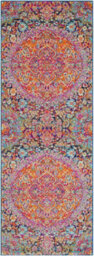 Livabliss Harput-Vintage Orange Blue Grey Burgundy Traditional Boho Living Dining Bedroom Rug 80 X 220 Cm Easy Care, Non Shedding - thumbnail 2