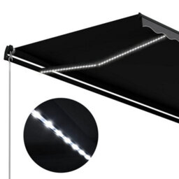 Berkfield Manual Retractable Awning With Led 350X250 Cm Anthracite - thumbnail 6