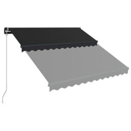 Berkfield Manual Retractable Awning With Led 350X250 Cm Anthracite - thumbnail 4