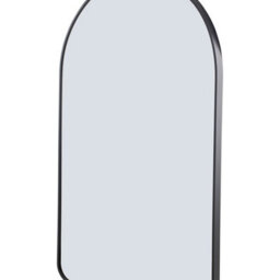 Living And Home Black Aluminum Alloy Arch Bathroom Mirror Hd Glass With Towel Bar Wall Vanity Mirror 50X80Cm - thumbnail 6