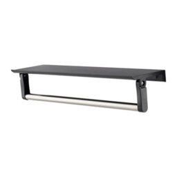 Living And Home Black Aluminum Alloy Arch Bathroom Mirror Hd Glass With Towel Bar Wall Vanity Mirror 50X80Cm - thumbnail 5