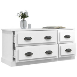 Berkfield Durable Tv Cabinet High Gloss White 100X35.5X45 Cm Engineered Wood - thumbnail 5