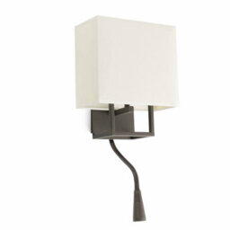 Luminosa Lighting Luminosa Vesper 1 Light Indoor Wall Light Reading Lamp Brown With Shade, E14 - thumbnail 1