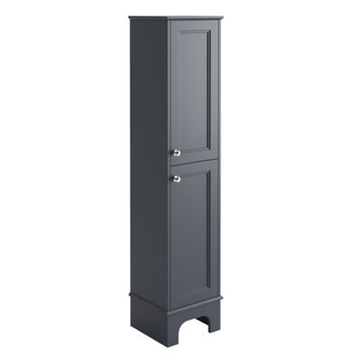 Plum&clay Beckett Blue Grey Floor Standing Bathroom Tall Storage Unit (H)1618mm (W)360mm - image 1