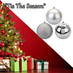 Christmas Bauble Decoration Hanging Tree Ornament X 3 14Cm Silver - thumbnail 6