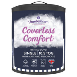 Slumberdown Coverless Comfort Duvet Single 10.5 Tog 2N1 Design Matching Pillowcase Reversible All Year Round Navy Printed Washable - thumbnail 1
