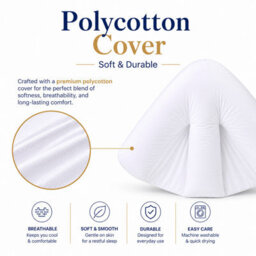 CHILIMILII Batwing Pillow Hollowfiber Filled Neck Back Head Shoulder Support Soft Fluffy Batwing Cushions - thumbnail 6