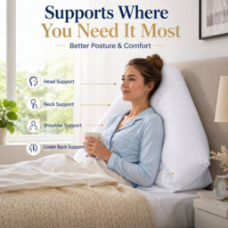 CHILIMILII Batwing Pillow Hollowfiber Filled Neck Back Head Shoulder Support Soft Fluffy Batwing Cushions - thumbnail 7