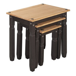Mews Corona Nest Of 3 Tables Black Solid Mexican Pine - thumbnail 3