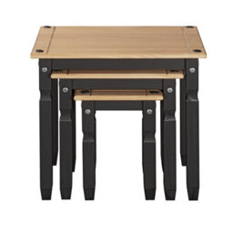 Mews Corona Nest Of 3 Tables Black Solid Mexican Pine - thumbnail 6