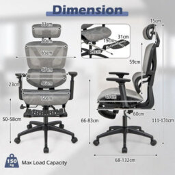 Swivel Executive Computer Desk Chair Mesh Office Chair Adjustable - thumbnail 2