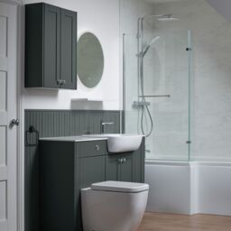 Ashford Standard Matt Kombu Green Double Freestanding Bathroom Vanity Unit (H) 820mm (W) 495mm - thumbnail 4