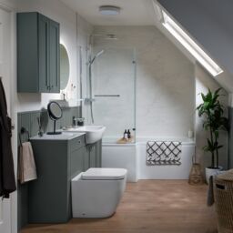 Ashford Standard Matt Kombu Green Double Freestanding Bathroom Vanity Unit (H) 820mm (W) 495mm - thumbnail 3