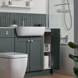 Ashford Standard Matt Kombu Green Double Freestanding Bathroom Vanity Unit (H) 820mm (W) 495mm - thumbnail 2