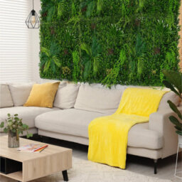 MonsterShop 2Pcs Artificial Plant Wall Panel 100 X 100Cm Alina Living Foliage Greenery Tiles Indoor Outdoor Weather & Uv Resistant - thumbnail 3
