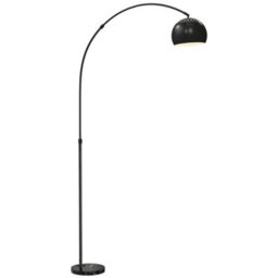 Homcom Arc Floor Lamp For Living Room, Free Standing Tall Lamp, Black - thumbnail 2