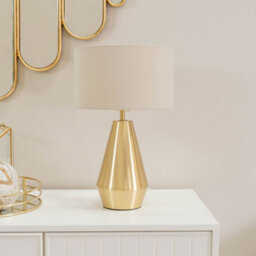 Valuelights Jax Gold Metal Touch Dimmer Table Lamp With Cream Shade - Led Bulb Included - thumbnail 4