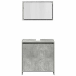 Berkfield 4 Piece Bathroom Furniture Set Concrete Grey Engineered Wood - thumbnail 9