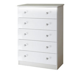 Broadway 5 Drawer Chest With Led Lights In White Gloss (Ready Assembled) - thumbnail 2