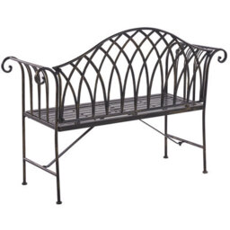 Beliani Evergreen 130Cm Outdoor Garden Bench Black Metal 2-Seater Vintage - thumbnail 4