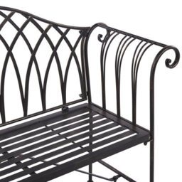 Beliani Evergreen 130Cm Outdoor Garden Bench Black Metal 2-Seater Vintage - thumbnail 5