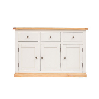 Cabinet Bits Trevi Off White 3 Drawer 3 Door Sideboard Brass Knob - image 1