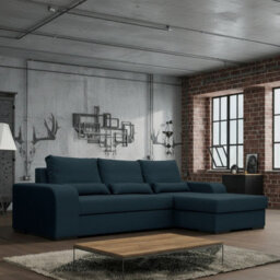 Virago Corner Sofa Bed For Living Room Foam Seat Wavy Springs Wood Legs With Storage Cushions 285X165X90 Graphite Right - thumbnail 1