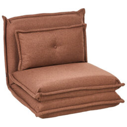 Beliani Single Sofa Bed Dellen Fabric Brown