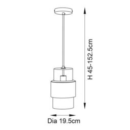 Luminosa Lighting Luminosa Palermo Slim Pendant Ceiling Light Hammered Brass Plate, Textured Clear Glass - thumbnail 8
