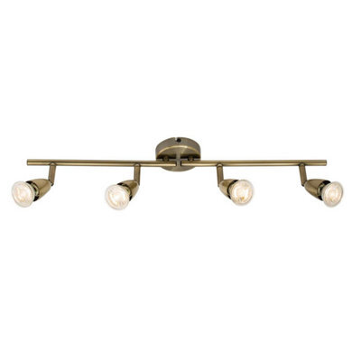Luminosa Lighting Luminosa Amalfi Adjustable 4 Light Spotlight Antique Brass, Gu10