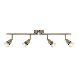 Luminosa Lighting Luminosa Amalfi Adjustable 4 Light Spotlight Antique Brass, Gu10 - thumbnail 3
