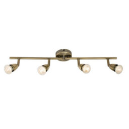Luminosa Lighting Luminosa Amalfi Adjustable 4 Light Spotlight Antique Brass, Gu10 - thumbnail 1
