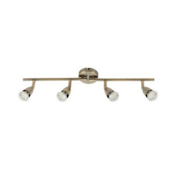 Luminosa Lighting Luminosa Amalfi Adjustable 4 Light Spotlight Antique Brass, Gu10 - thumbnail 2