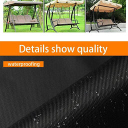 Outdoor Protective Cover, 3-Seater Garden Swing 220X125X175Cm, Black - thumbnail 6