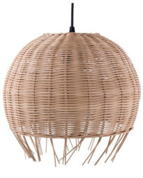 Beliani Boho Eclectic Handmade Rattan Dome Pendant Lamp, Natural - W27 X D27 X H150 Cm - thumbnail 2