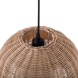 Beliani Boho Eclectic Handmade Rattan Dome Pendant Lamp, Natural - W27 X D27 X H150 Cm - thumbnail 4