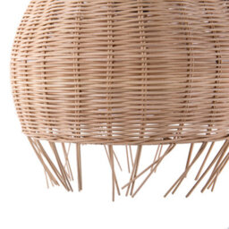 Beliani Boho Eclectic Handmade Rattan Dome Pendant Lamp, Natural - W27 X D27 X H150 Cm - thumbnail 5