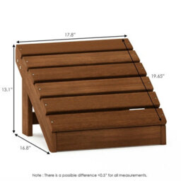 Walplus Furinno Tioman Small Hardwood Adirondack Footstool In Teak Oil, Natural - thumbnail 6