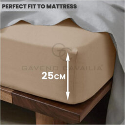 Gc Gaveno Cavailia Plain Dyed Fitted Bedsheet Single Natural Super Soft & Comfy Non Iron Fitted Sheet - thumbnail 2
