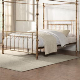 SlumberWorx Welwyn Vintage Victorian 4 Poster Antique Brass Metal Bed Frame - Small Double/double/king - thumbnail 3