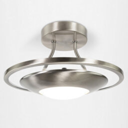 Happy Homewares Modernistic Semi Flush Energy Saving Led Ceiling Light Fitting In Satin Nickel - thumbnail 4