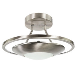 Happy Homewares Modernistic Semi Flush Energy Saving Led Ceiling Light Fitting In Satin Nickel - thumbnail 7