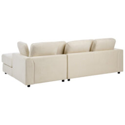 Beliani Corner Sofa 4 Seater Kohlo Fabric Light Beige With Ottoman Left Hand - thumbnail 7