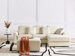 Beliani Corner Sofa 4 Seater Kohlo Fabric Light Beige With Ottoman Left Hand - thumbnail 2